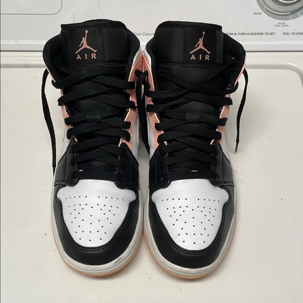 Jordan Sneakers in Black, White, and Pink